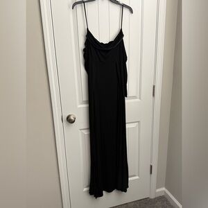 SHEIN Black Off-Shoulder High Split Dress